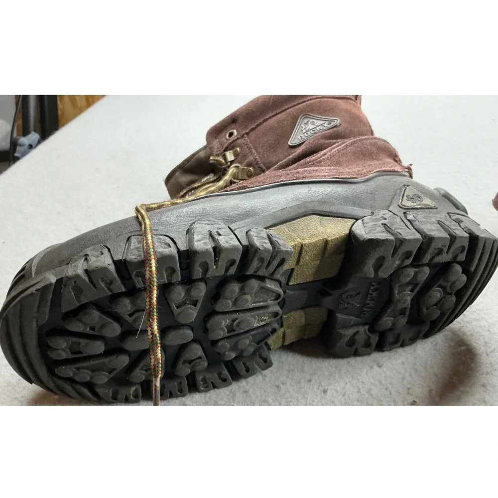 Rocky Vintage Snow Boots Thinsulate Insulated Brown Suede Winter Work Utility 10